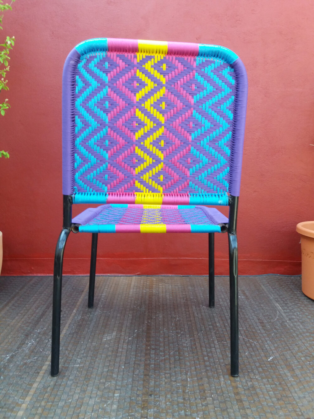 Chaise XL, modéle Fangama multicolore BLEUE