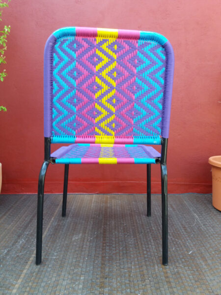 Chaise XL, modéle Fangama multicolore BLEUE