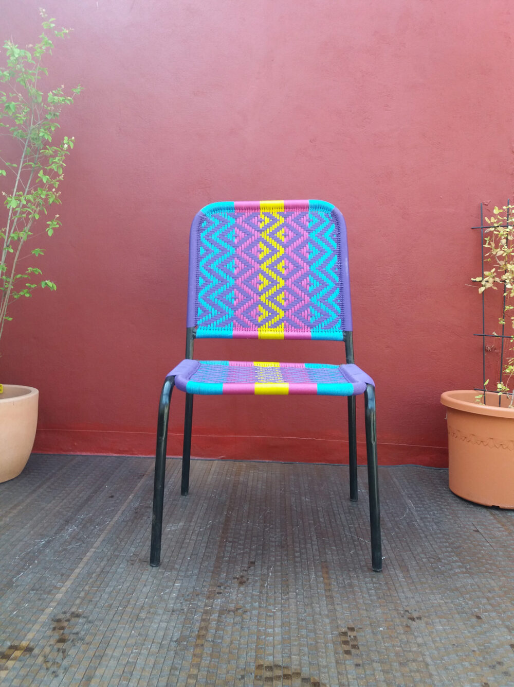 Chaise XL, modéle Fangama multicolore BLEUE – Image 3
