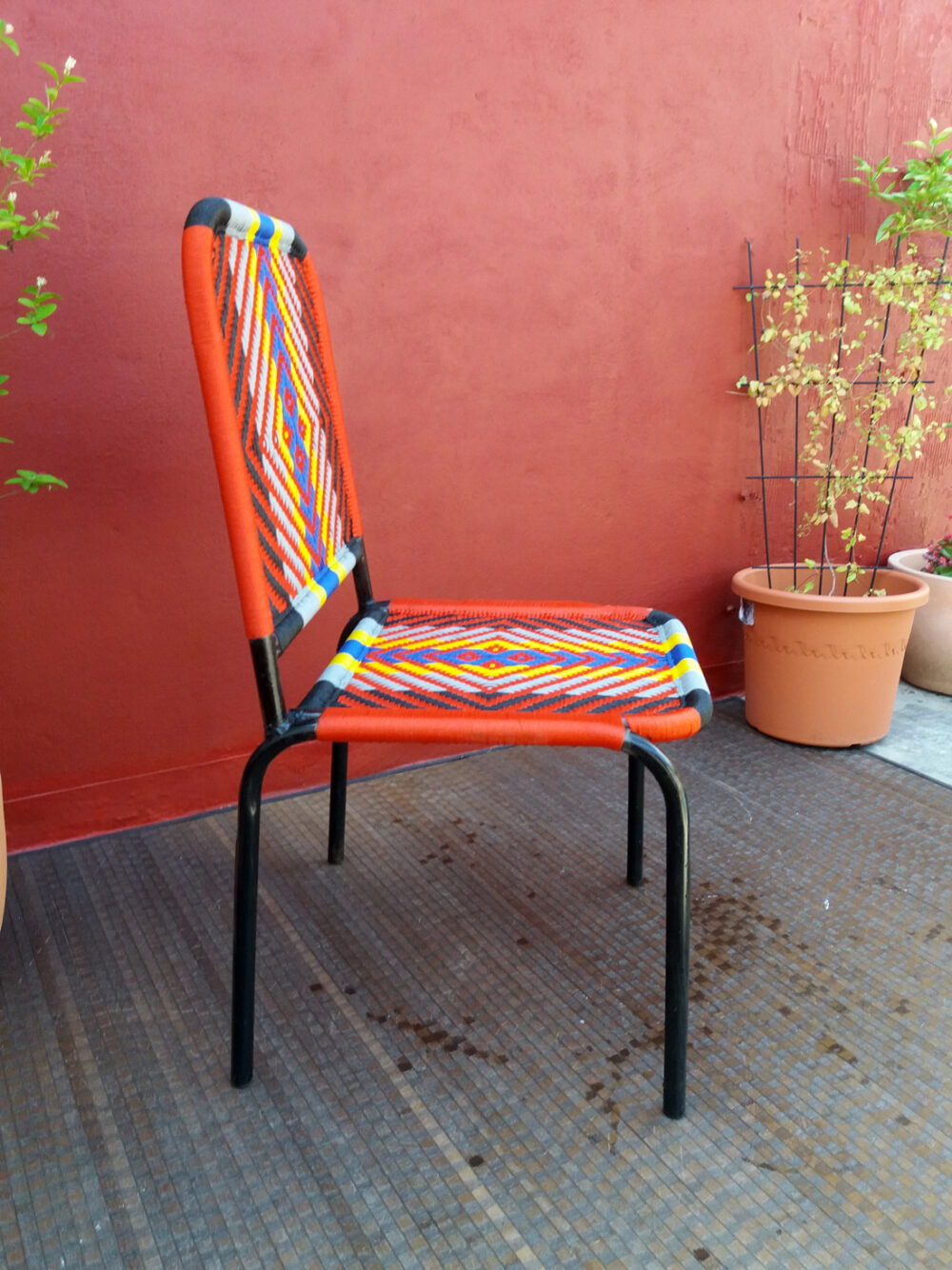 Chaise XL, modéle Fanagama multicolore avec losange orange – Image 2