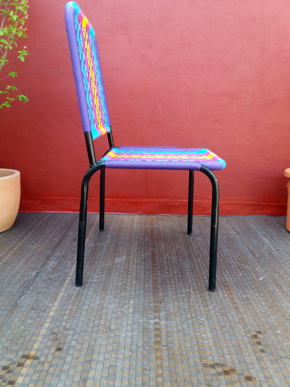 Chaise XL, modéle Fangama multicolore BLEUE – Image 4