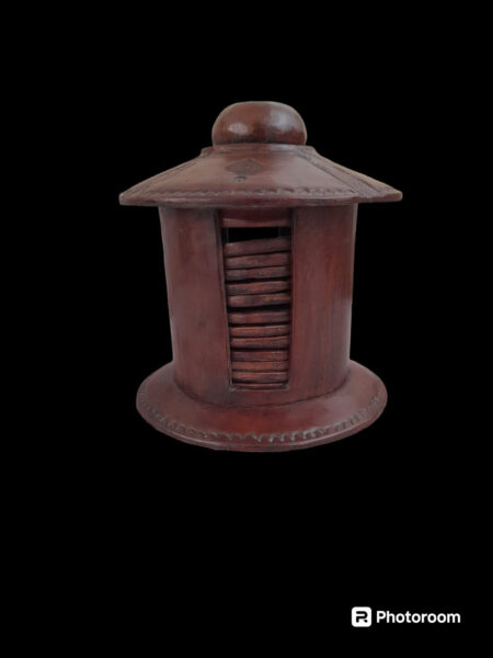 Lot de 12 sous-verres en cuir marron et sa boite en cuir assortie, modèle KEUR1