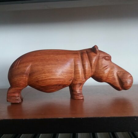 Statuette Hippopotame en teck du Mali - Grand modèle