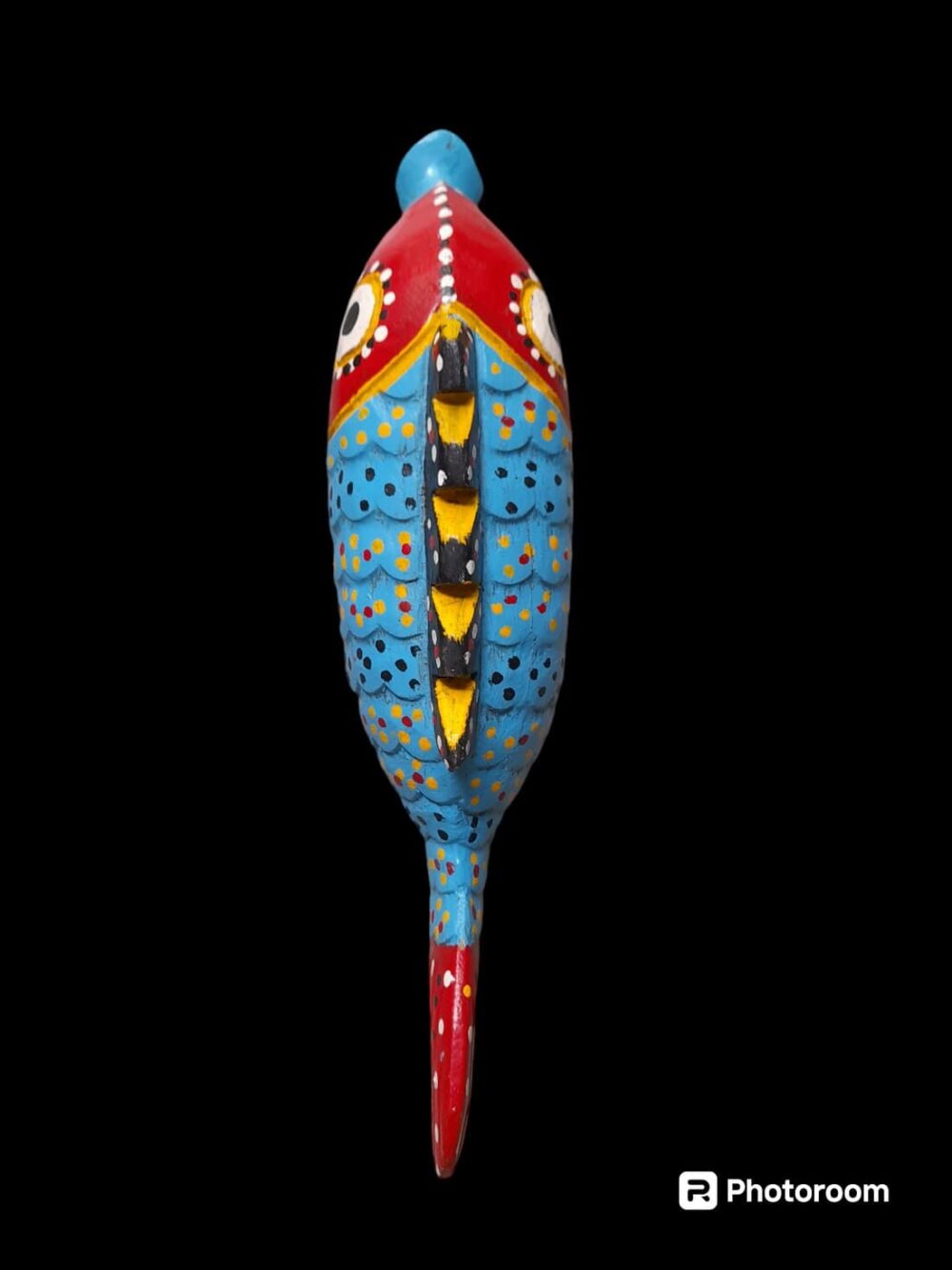 Statuette en bois peint Poisson Bozo du Mali – Image 2
