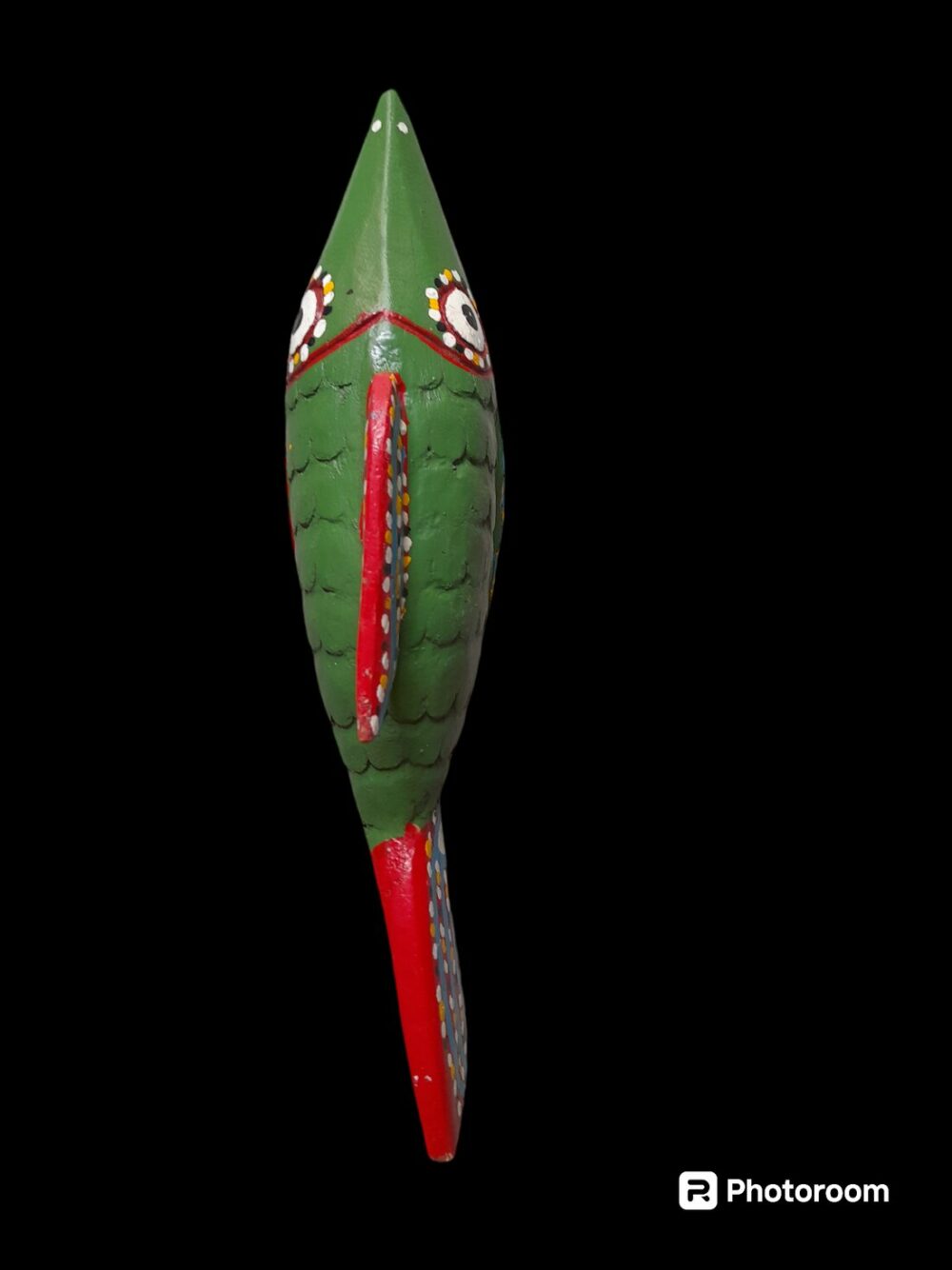 Statuette en bois peint Poisson Bozo du Mali – Image 2