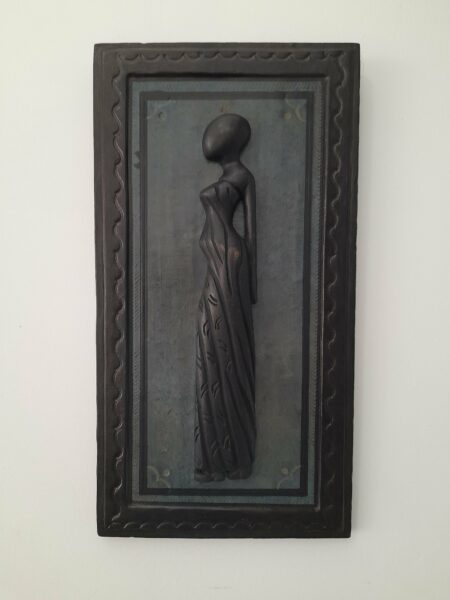 Tableau silhouette femme sur fond bleu