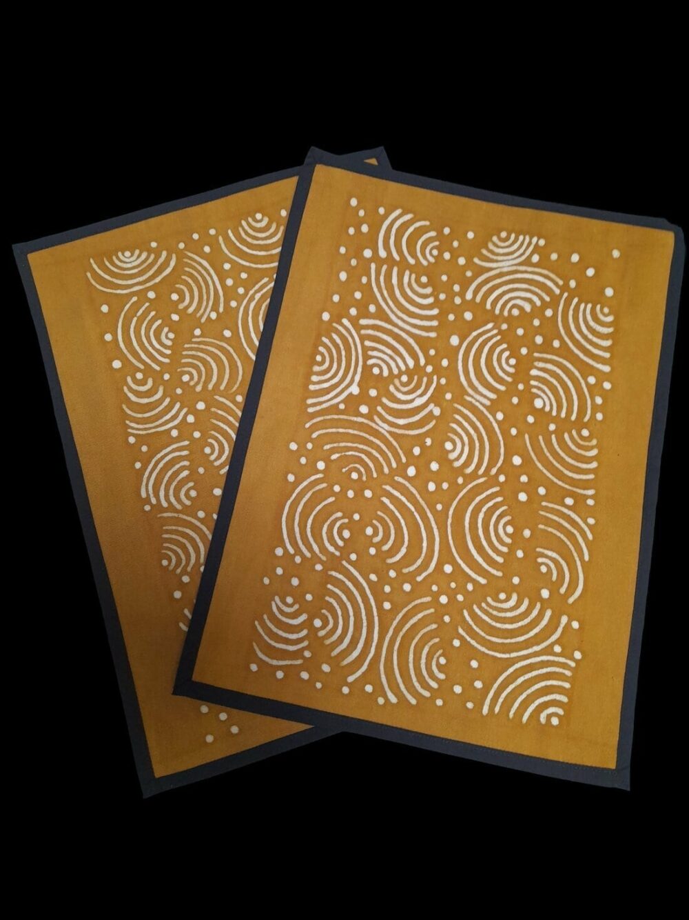 Set de table modèle "onde de sable" - bogolan sur coton - lot de 2