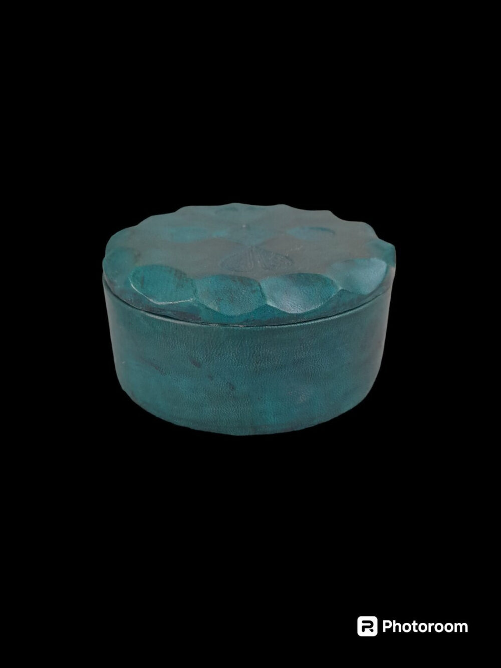 Boite à bijoux en cuir teinté vert, série DOGO