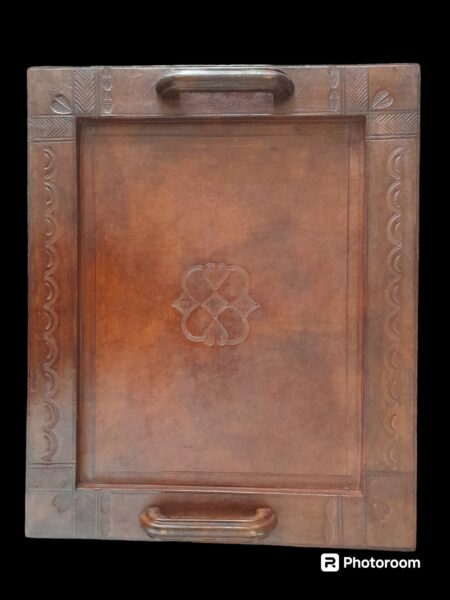 Plateau en cuir marron, modéle NKANNI 2 (36x44cm)