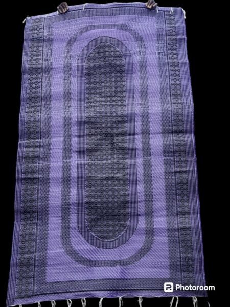 natte - tapis d'extérieur, motif graphique violet et noir, 220cmx120cm