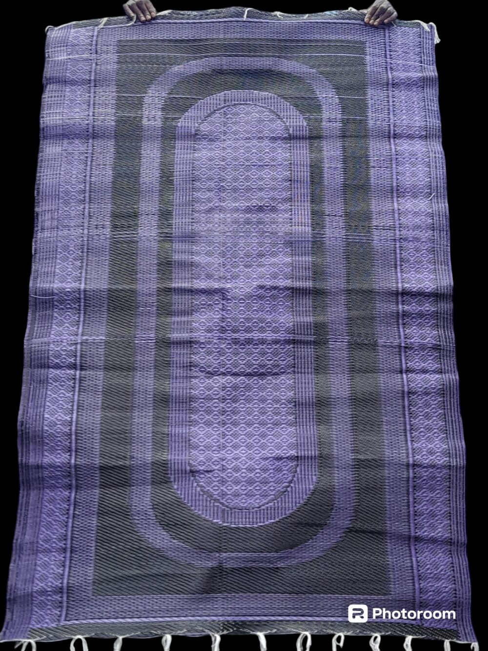 natte - tapis d'extérieur, motif graphique violet et noir, 220cmx120cm – Image 2