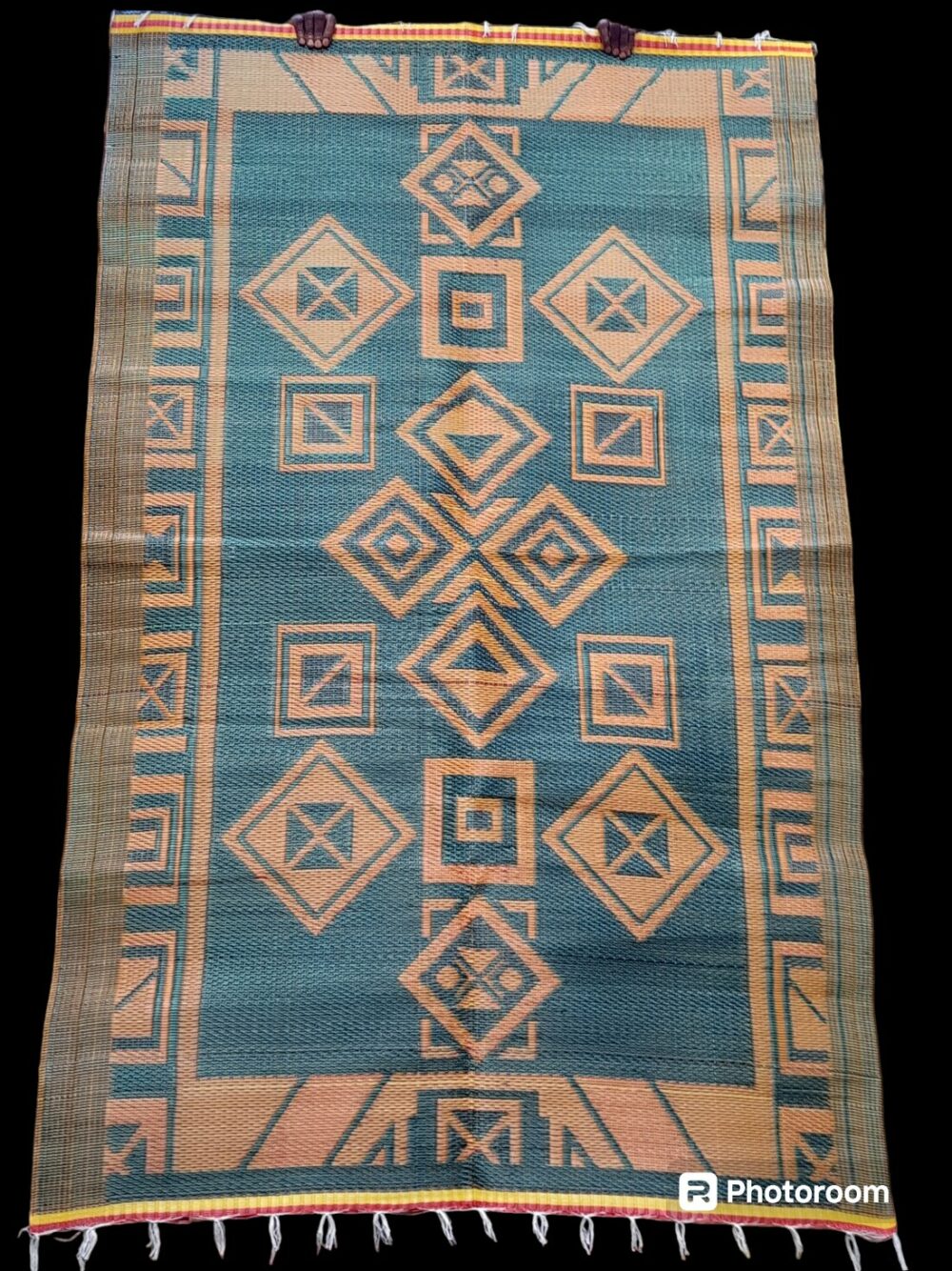 natte - tapis d'extérieur, motif graphique orange et vert, réversible, 240cmx150cm – Image 2