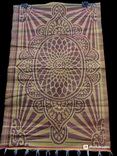 natte - tapis d'extérieur, motif jaune et orange, 220cmx120cm