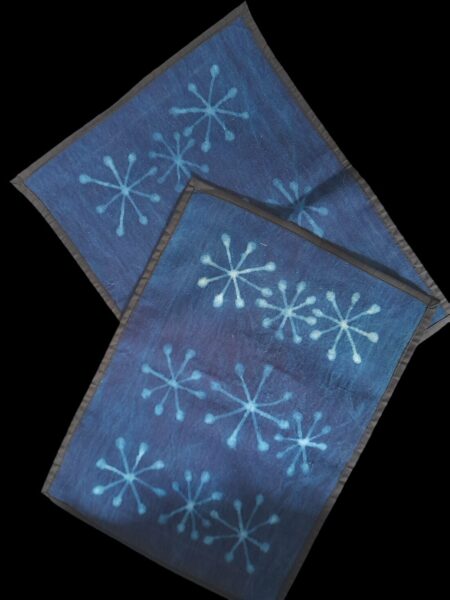 Set de table modèle "étoile bleue" - bogolan sur coton - lot de 2