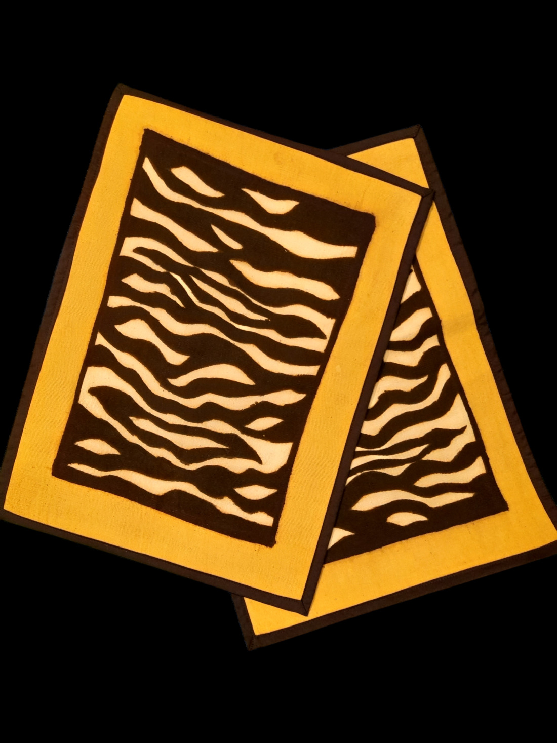 Set de table modèle "zébre" - bogolan sur coton - lot de 2