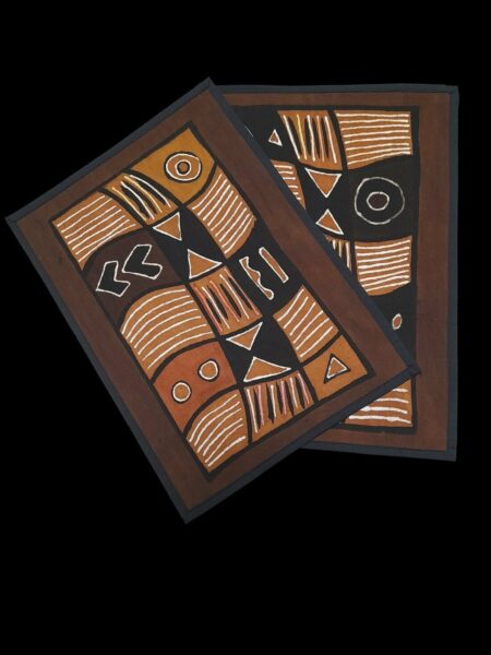 Set de table modèle "graphique 2" - bogolan sur coton - lot de 2
