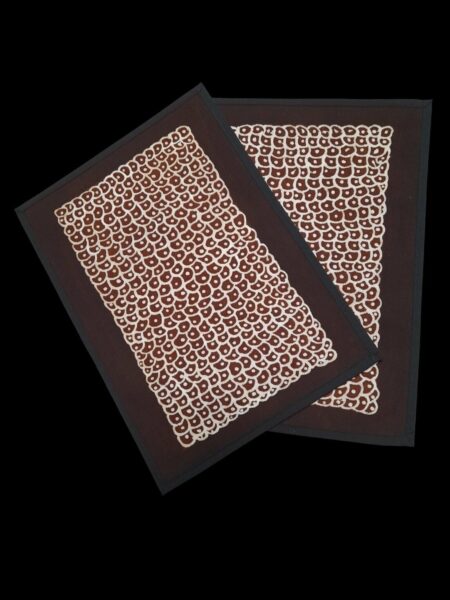 Set de table modèle "graine de baobab" -couleur marron- bogolan sur coton - lot de 2