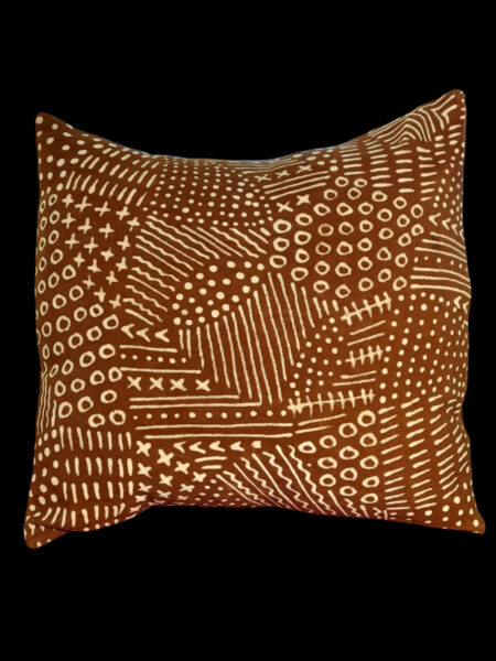 Coussin en bogolan 45x45, modèle Bandiagara