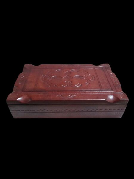 Boite en cuir havane 20 x 11 x 5 cm cm