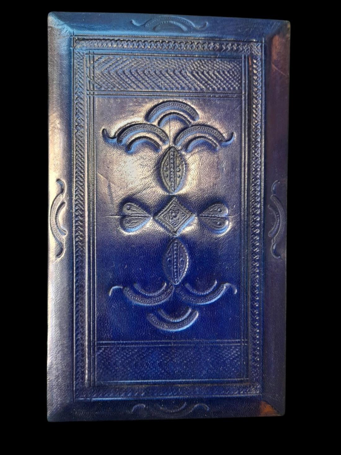 Boite à bijoux en cuir bleu indigo 20 x14 x 5 cm – Image 2
