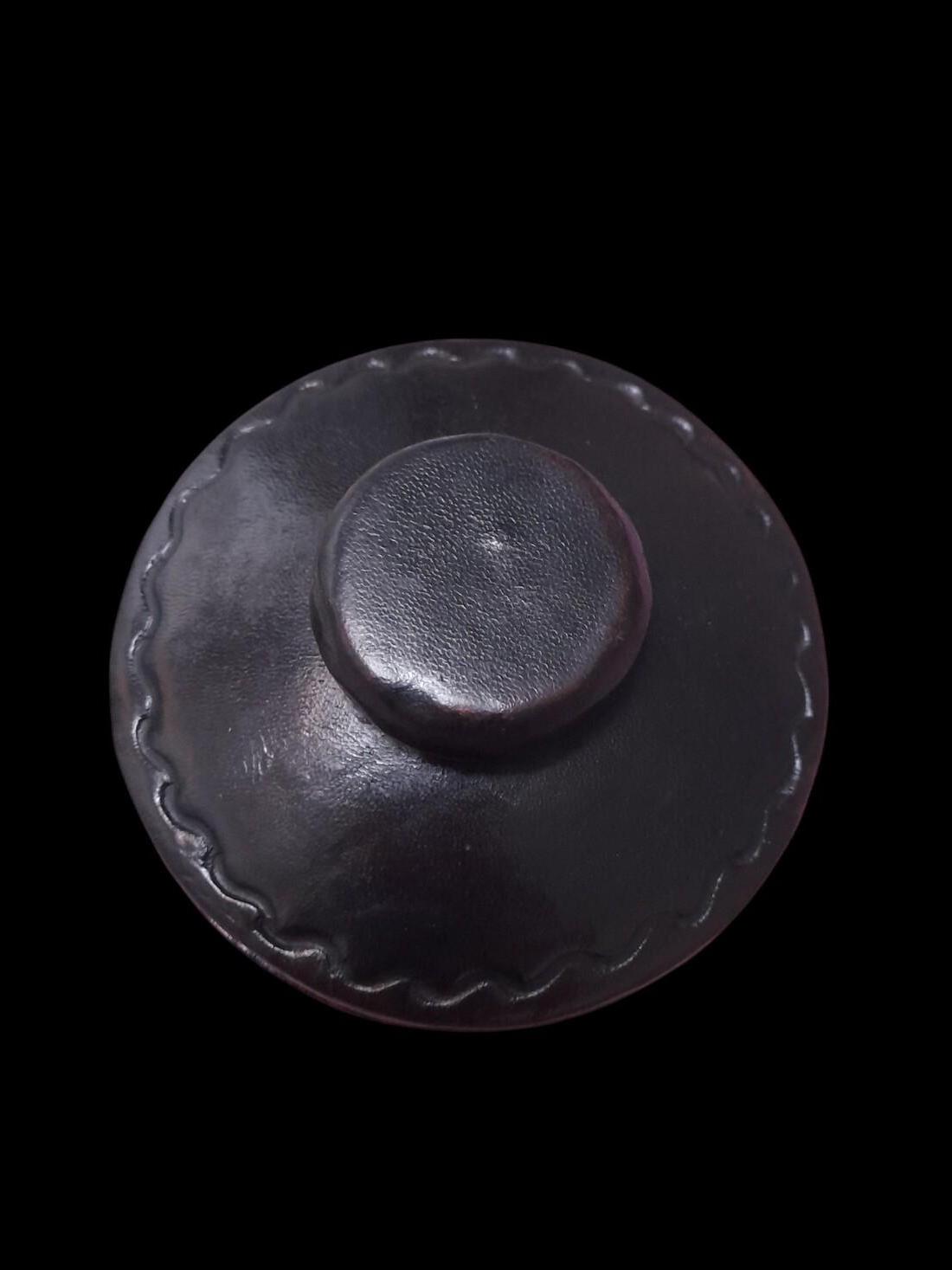 Boite à bijoux en cuir teinté noire, 11 x 11 cm – Image 3