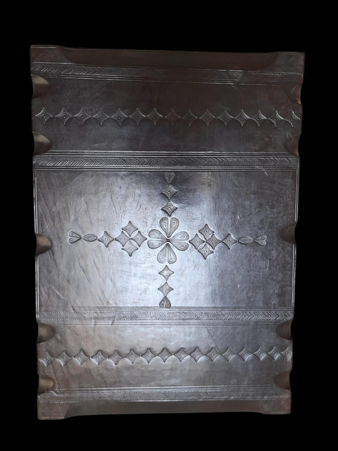 Coffre en cuir chocolat 48 x 30 x 14 cm cm – Image 3